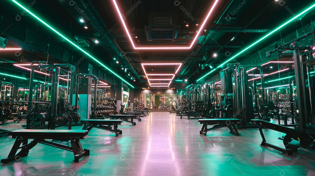 Retrato realista de interior de academia vazia.