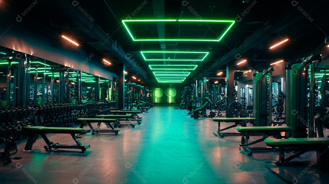 Retrato realista de interior de academia vazia.