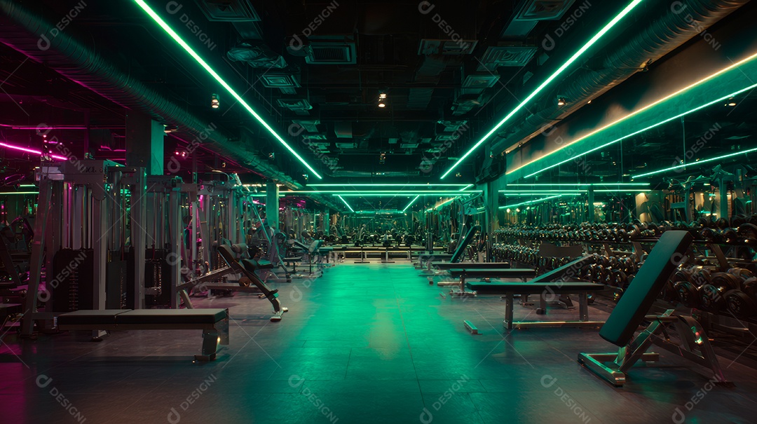 Retrato realista de interior de academia vazia.