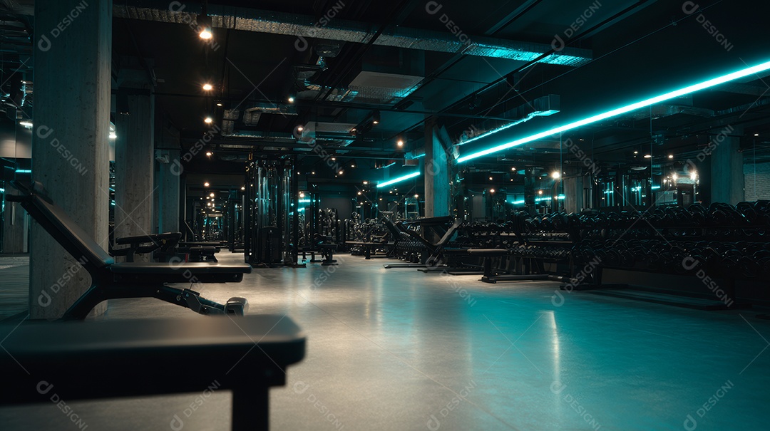 Retrato realista de interior de academia vazia.