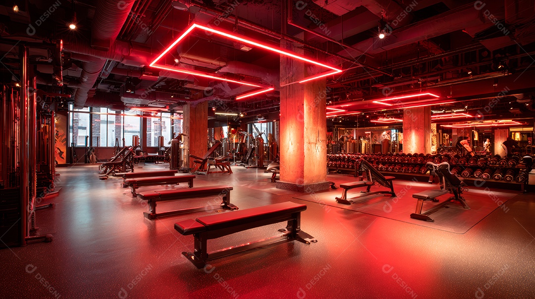 Retrato realista de interior de academia vazia.