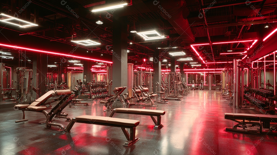 Retrato realista de interior de academia vazia.