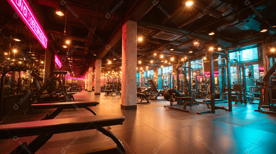 Retrato realista de interior de academia vazia.