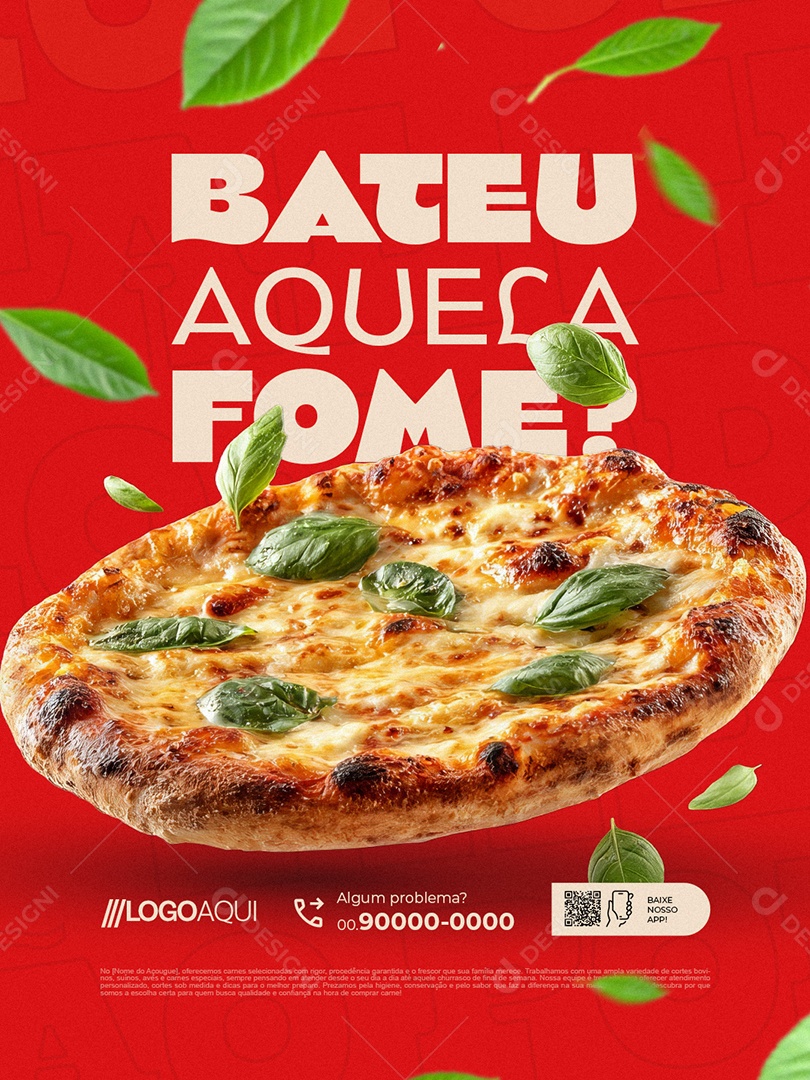 Pizzaria Bateu Aquela Fome Social Media PSD Editável