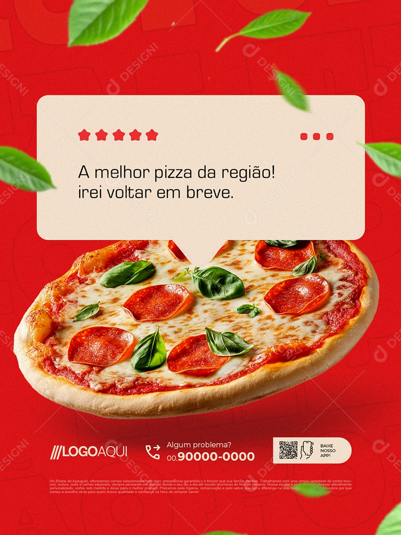 Pizzaria A Melhor Pizza da Região Social Media PSD Editável