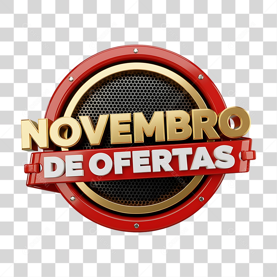 Selo 3D Novembro de Ofertas PNG Transparente