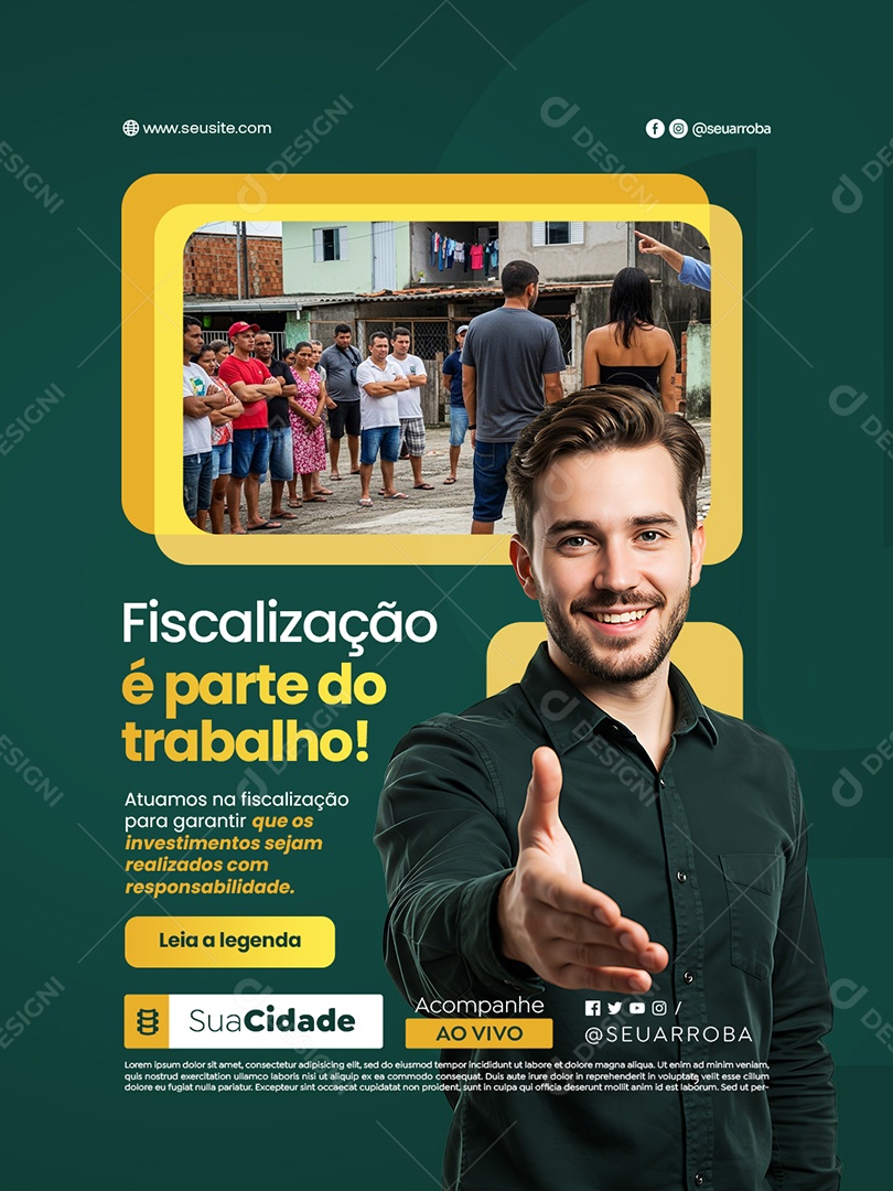 Política Fiscalização é Parte do Trabalho Social Media PSD Editável