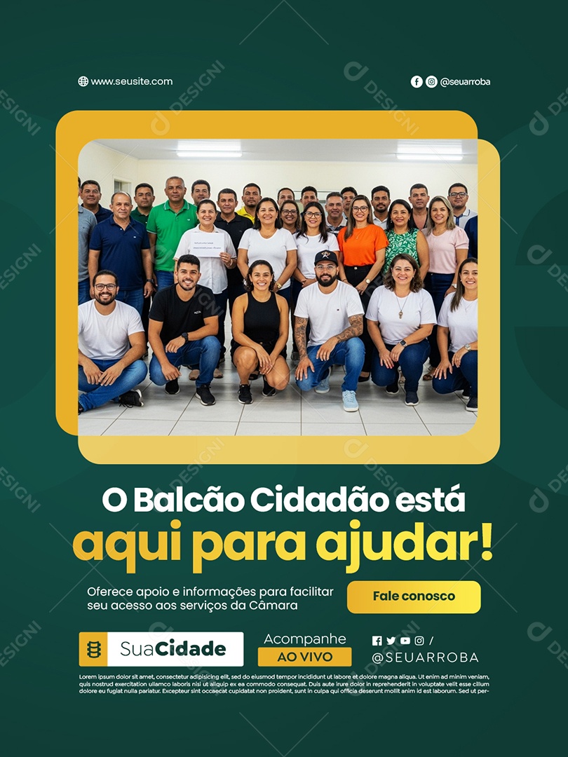 Política O Balcão Cidadão Está Aqui para Ajudar Social Media PSD Editável