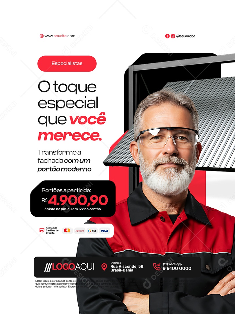 Serralheria O Toque Especial Que Você Merece Social Media PSD Editável