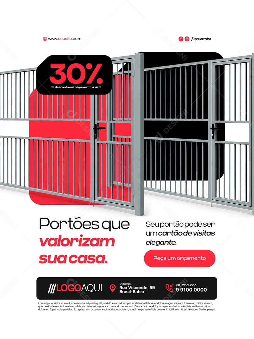 Serralheria Portões Que Valorizam Sua Casa Social Media PSD Editável