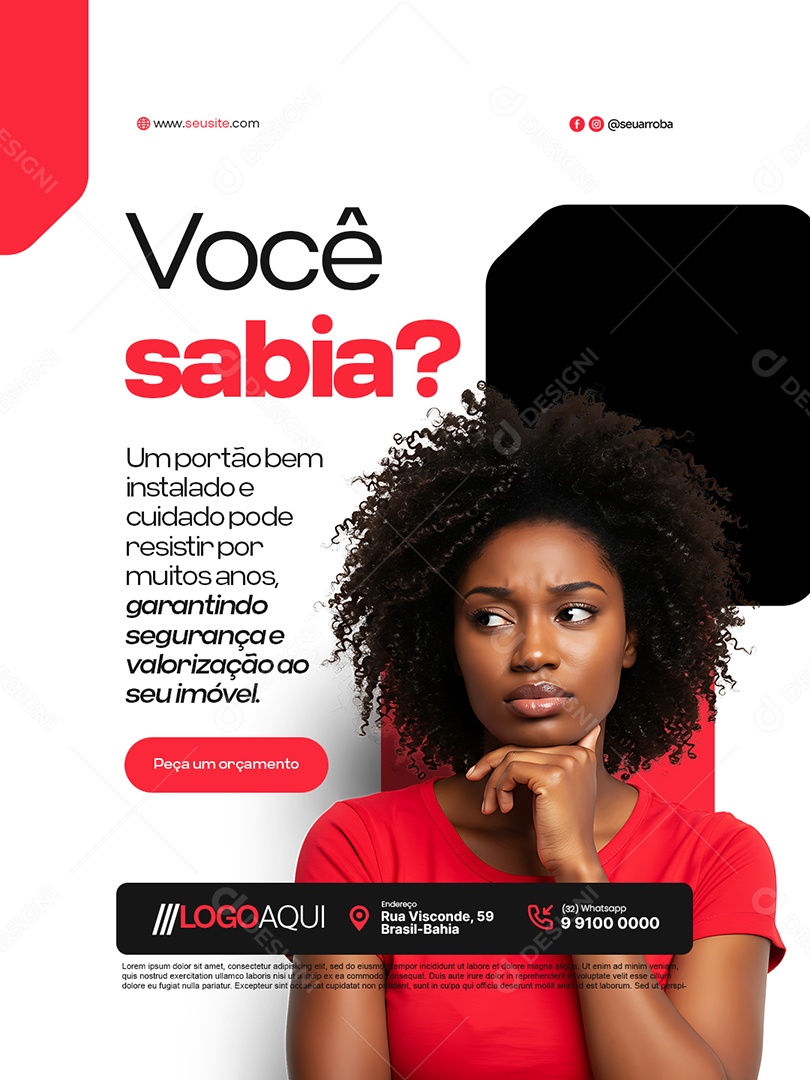 Serralheria Você Sabia Social Media PSD Editável