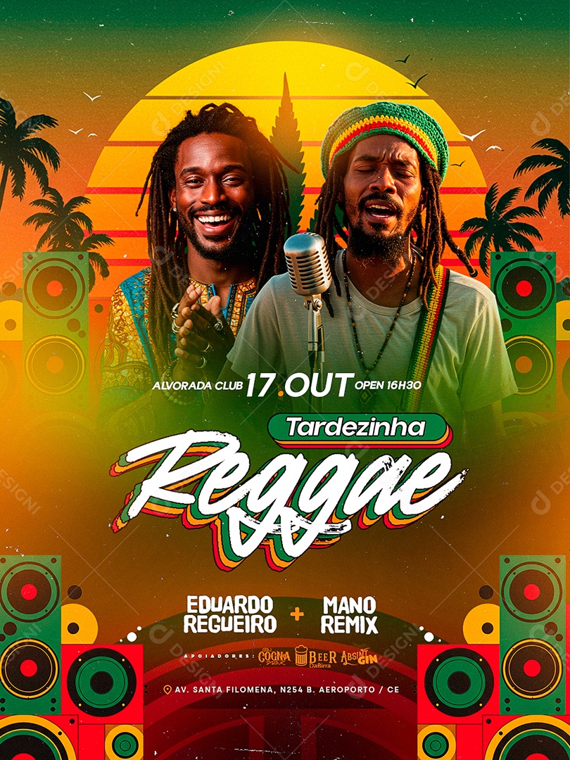 Flyer Reggae Tardezinha Social Media PSD Editável