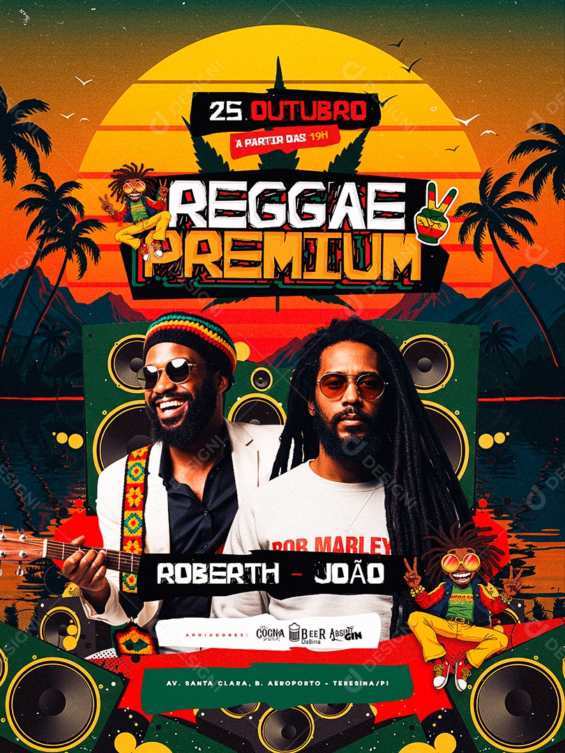 Flyer Reggae Premium Social Media PSD Editável