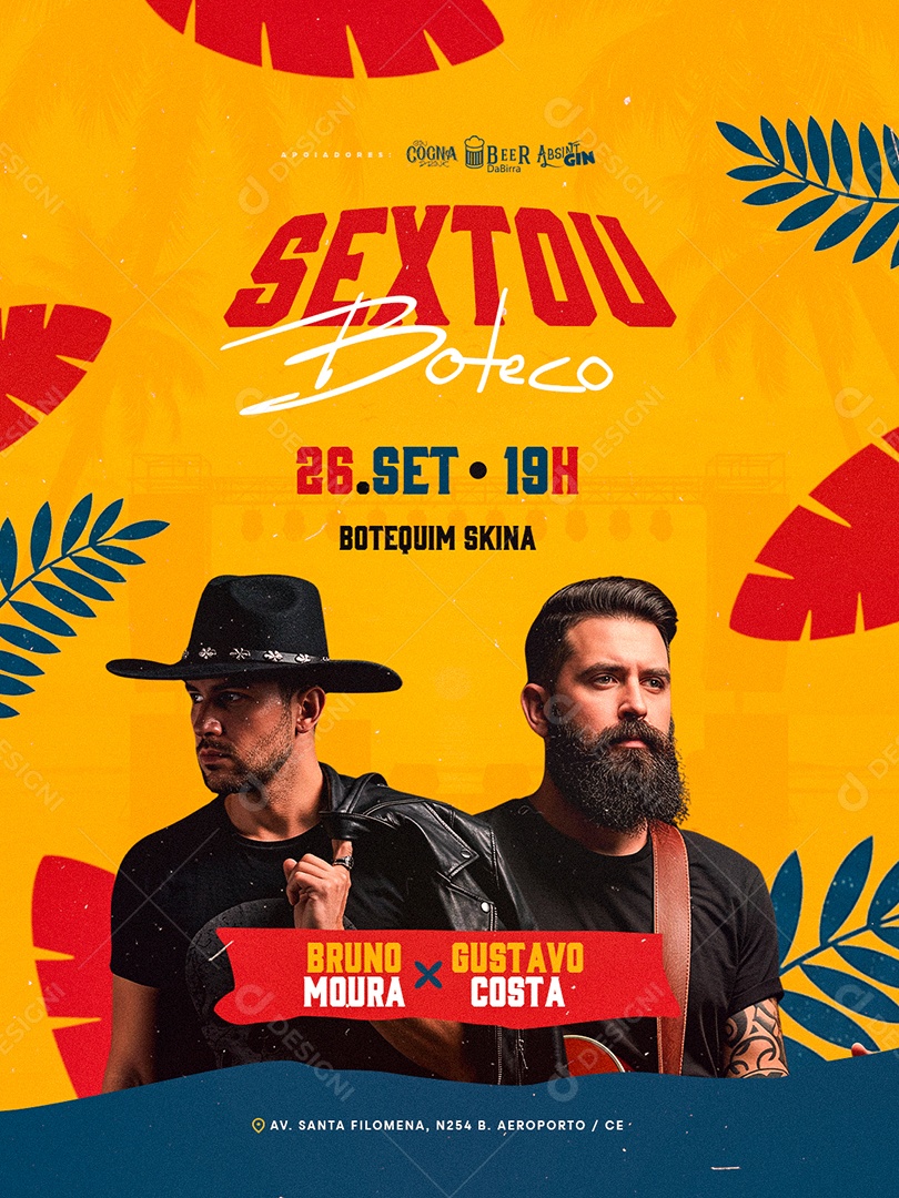 Flyer Sextou Boteco Social Media PSD Editável
