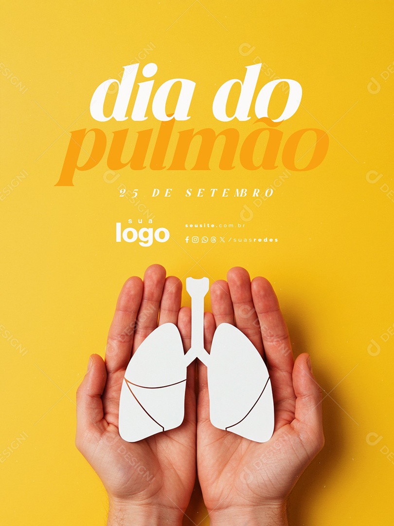 Dia do Pulmão 25 de Setembro Social Media PSD Editável