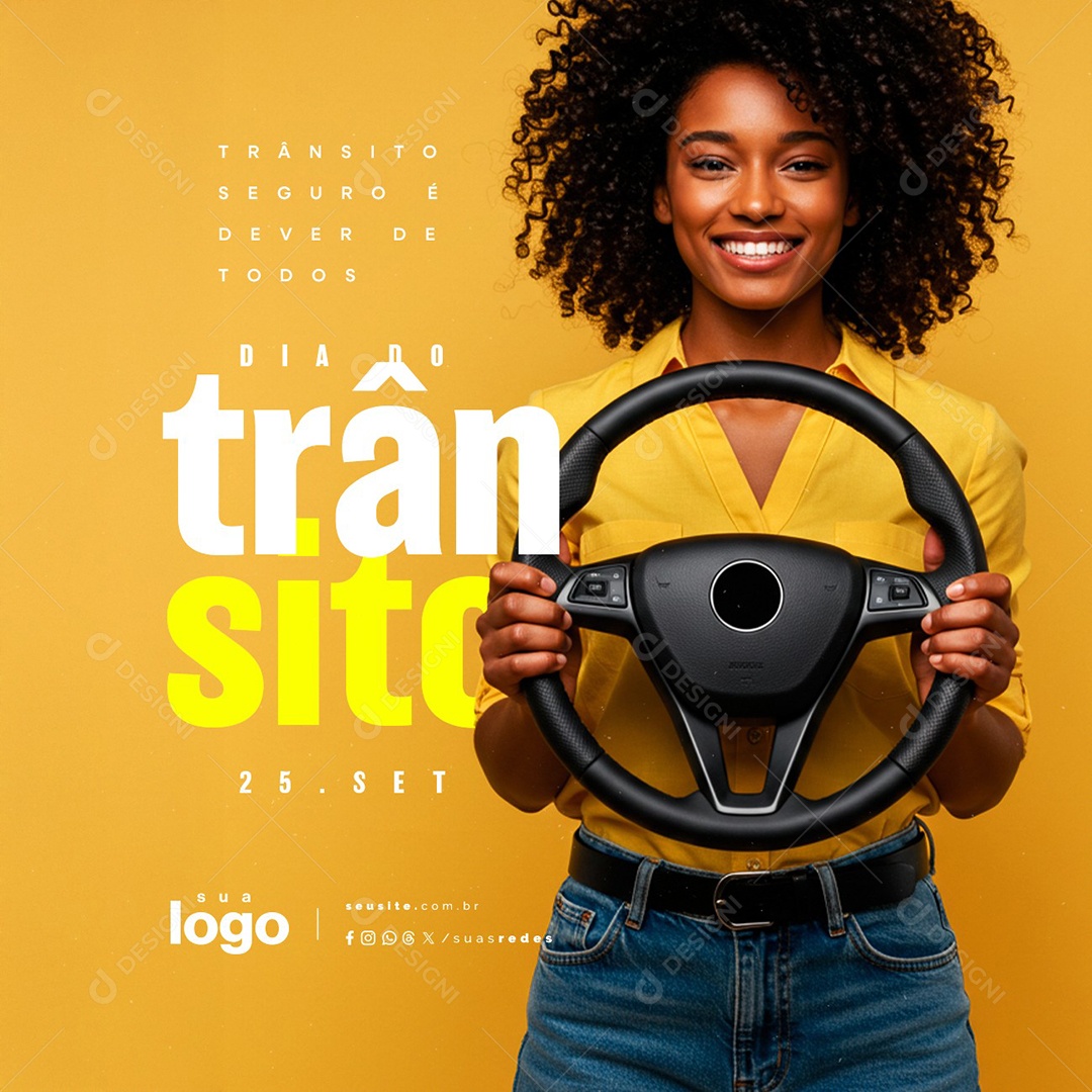 Dia do Trânsito 25 de Setembro Social Media PSD Editável