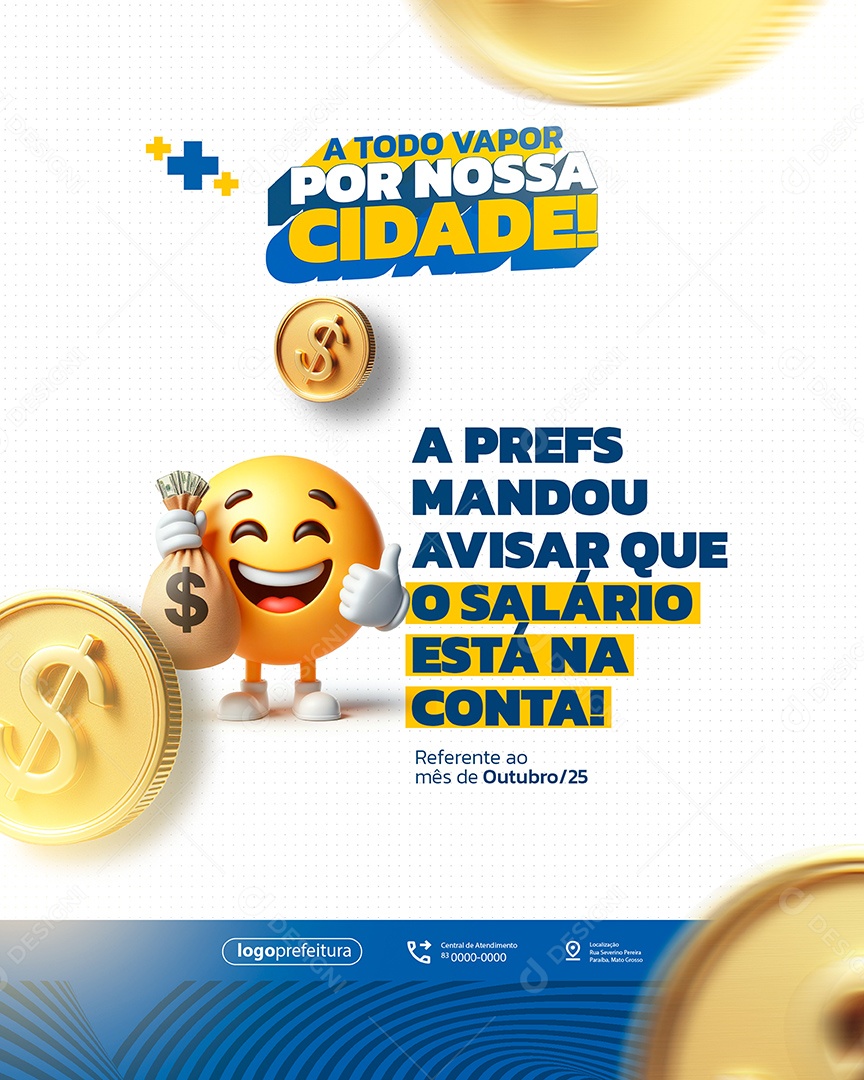 A Todo Vapor Por Nossa Cidade Social Media PSD Editável