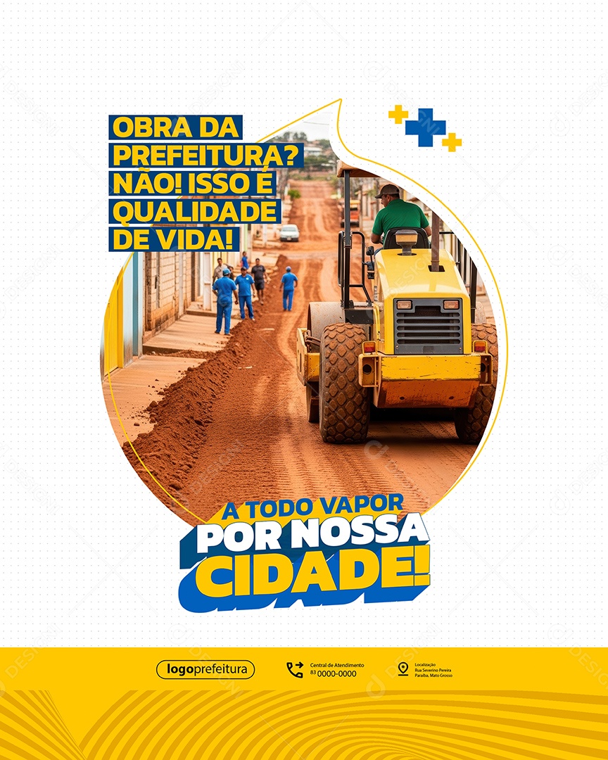 A Todo Vapor Por Nossa Cidade Social Media PSD Editável