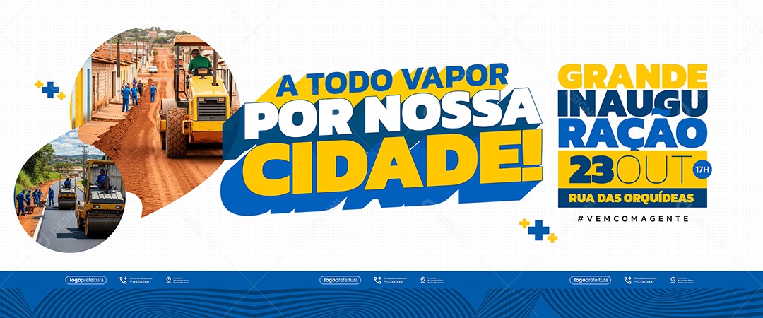 Banner A Todo Vapor Por Nossa Cidade Social Media PSD Editável