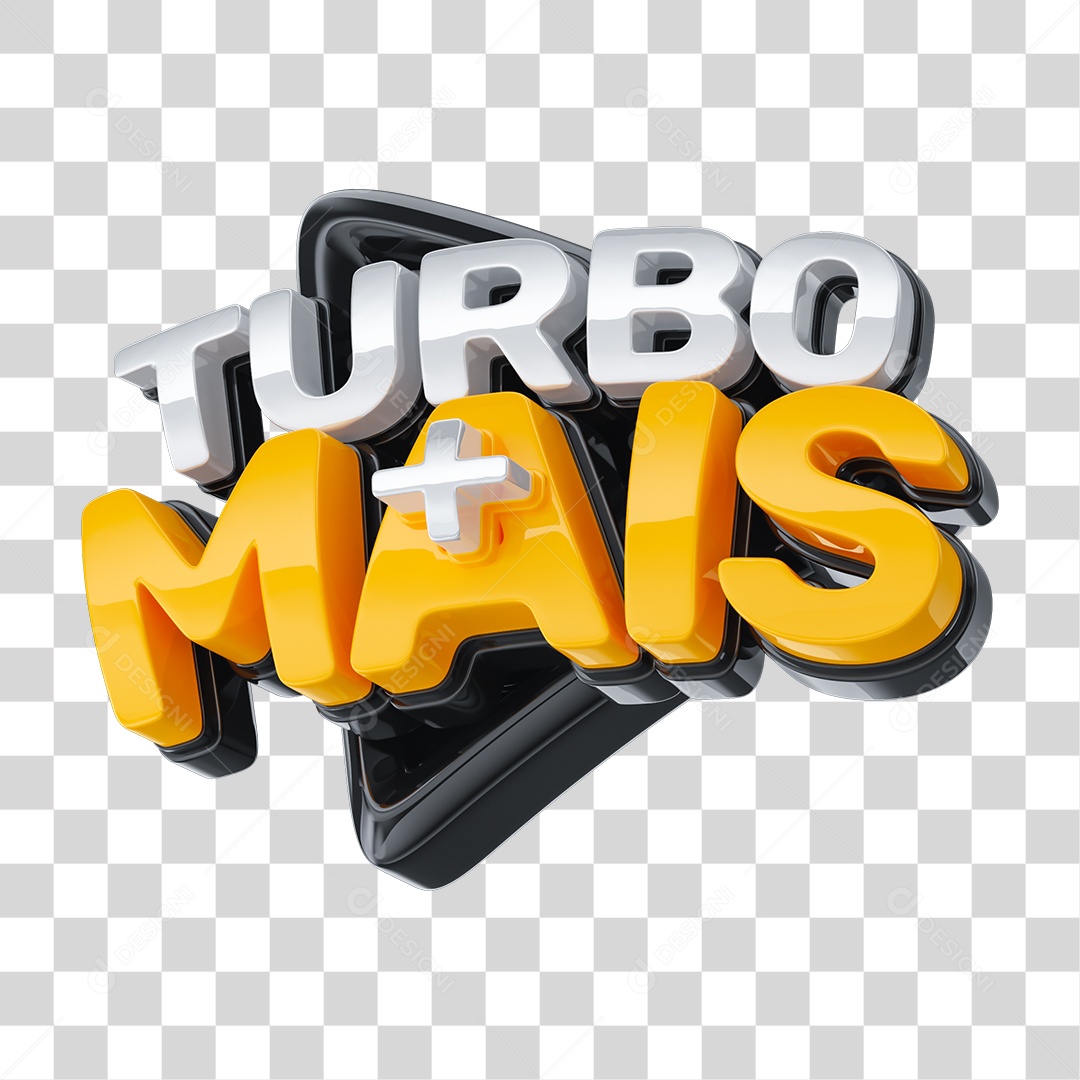 Selo 3D Turbo Mais PNG Transparente