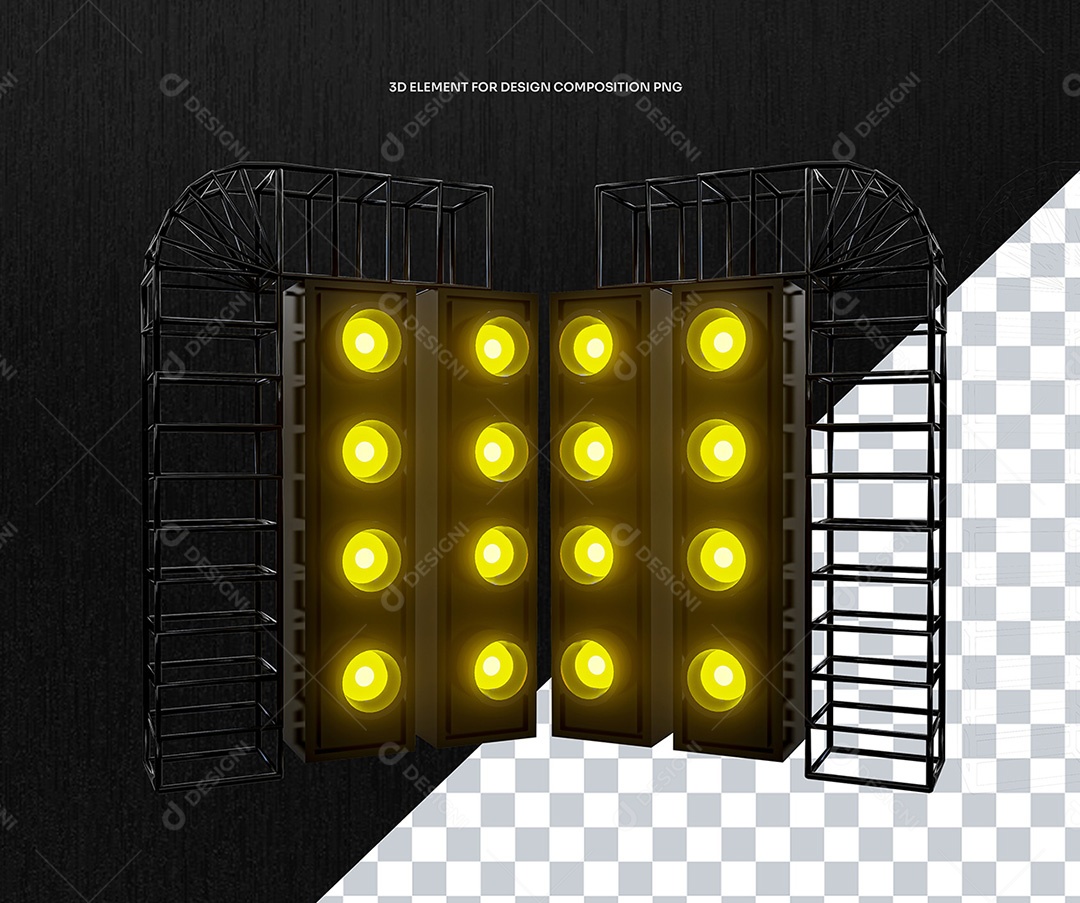 Elemento 3D Equipamento de Palco de Shows para Composição PSD