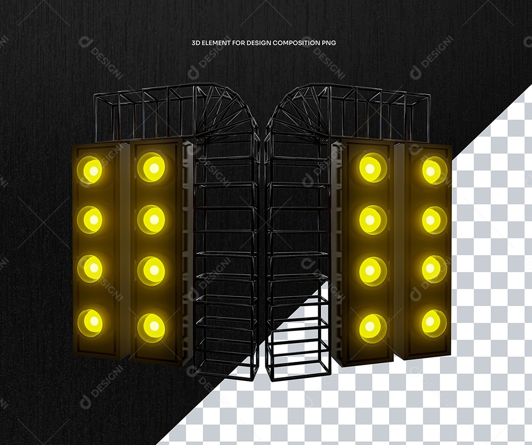 Elemento 3D Equipamento de Palco de Shows para Composição PSD