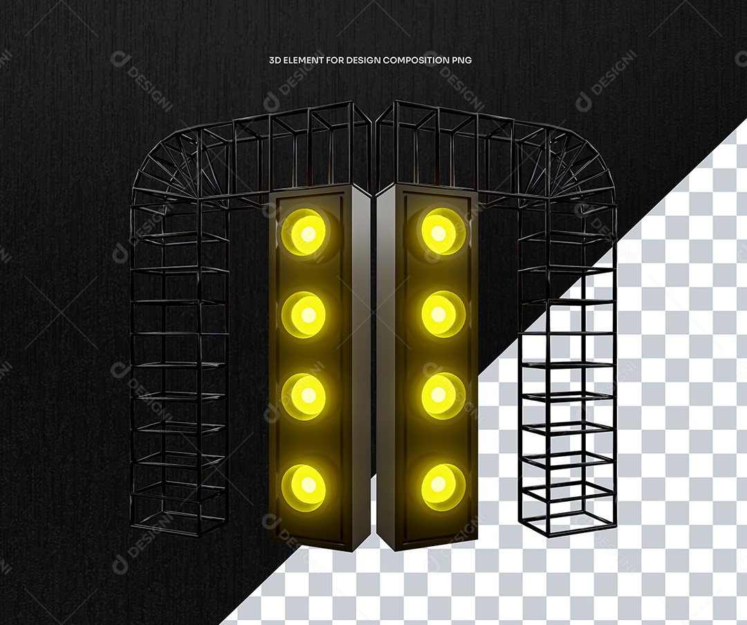 Elemento 3D Equipamento de Palco de Shows para Composição PSD