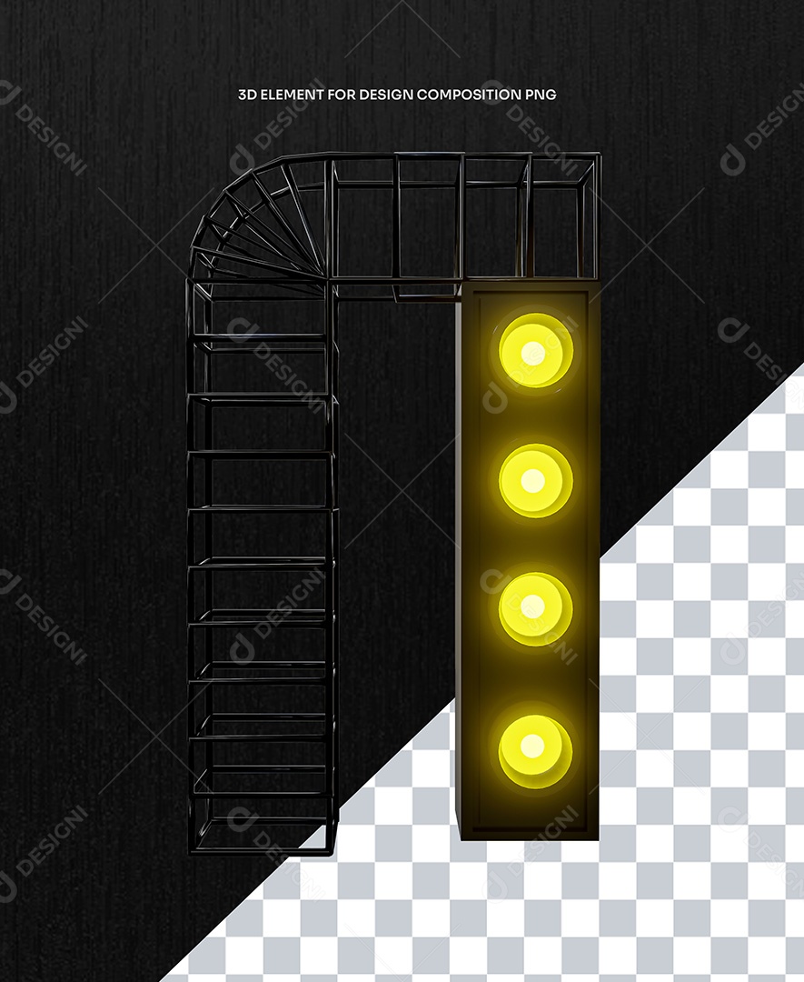 Elemento 3D Equipamento de Palco de Shows para Composição PSD