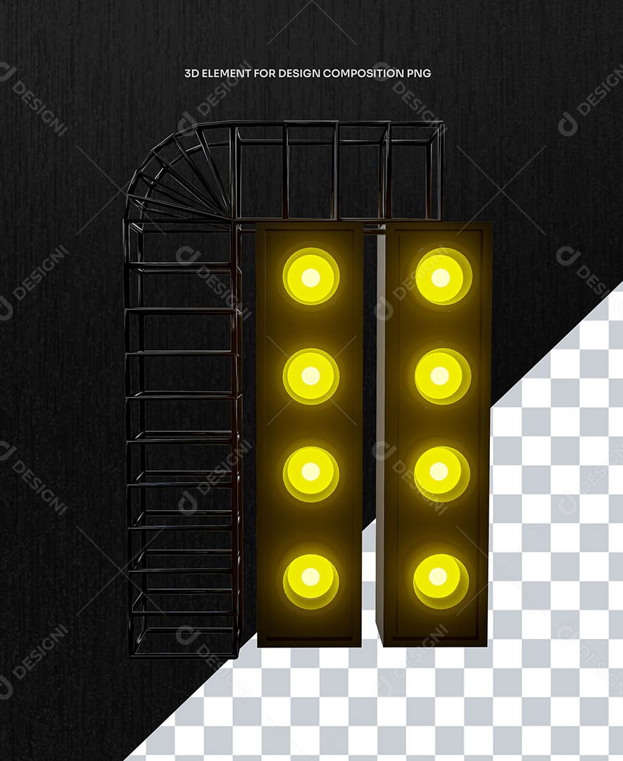 Elemento 3D Equipamento de Palco de Shows para Composição PSD