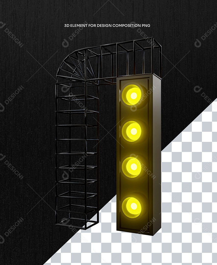 Elemento 3D Equipamento de Palco de Shows para Composição PSD