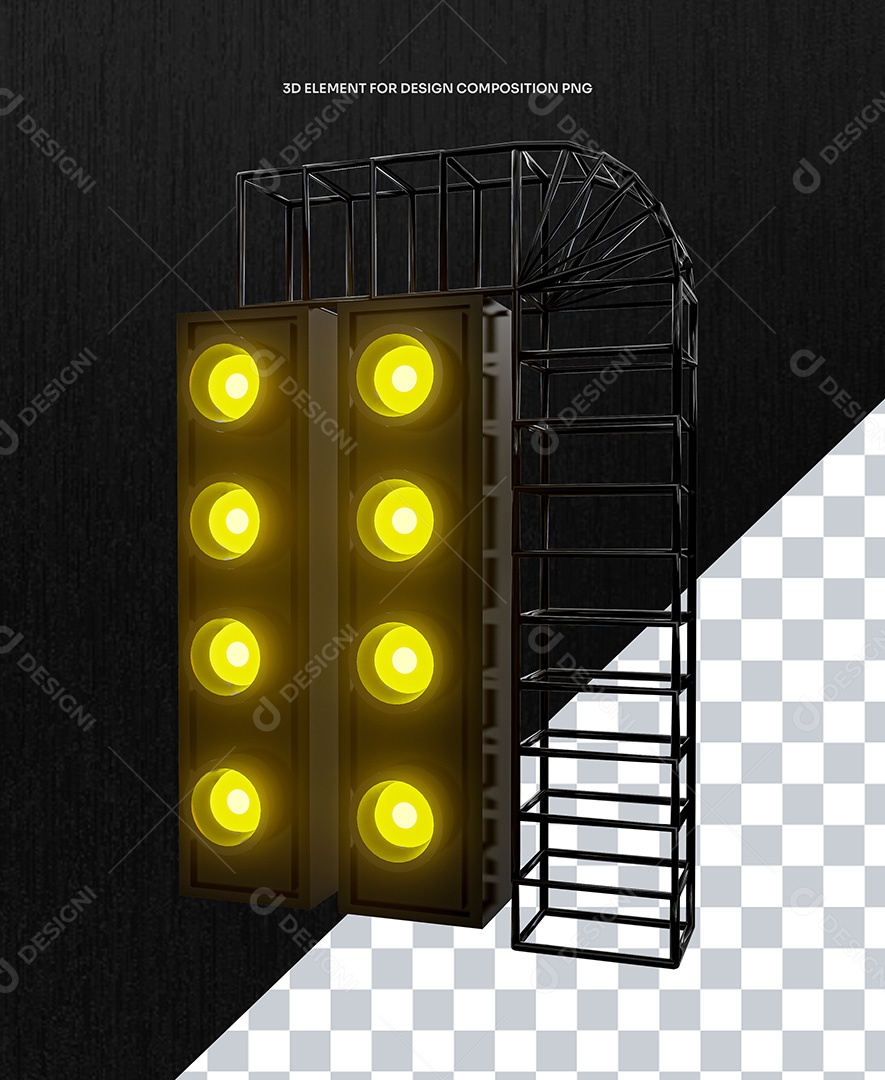 Elemento 3D Equipamento de Palco de Shows para Composição PSD