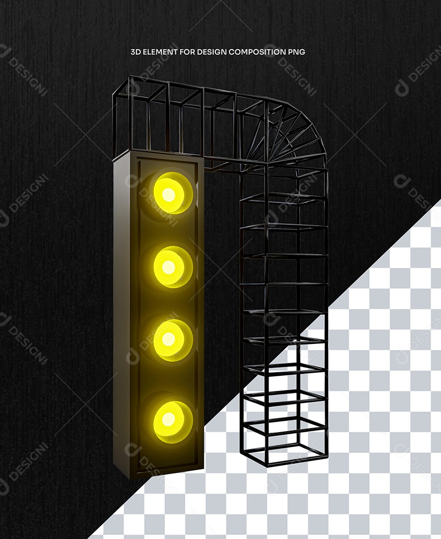 Elemento 3D Equipamento de Palco de Shows para Composição PSD