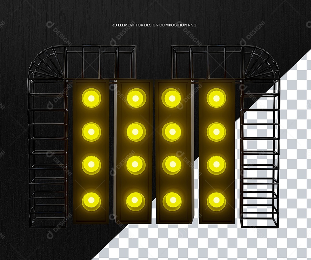 Elemento 3D Equipamento de Palco de Shows para Composição PSD