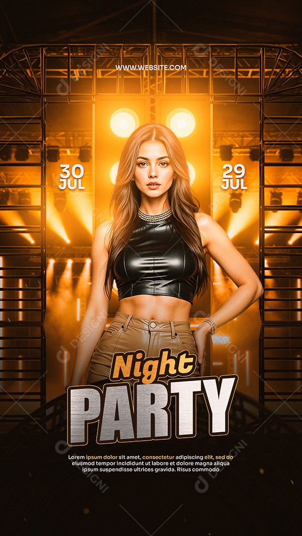 Flyer Story Evento Night Party Social Media PSD Editável