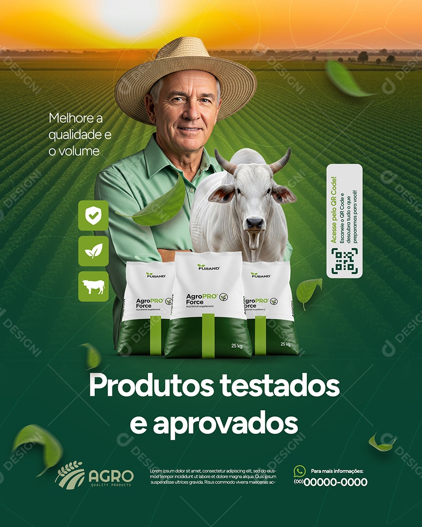 Post Agro Produtos Testados Social Media PSD Editável
