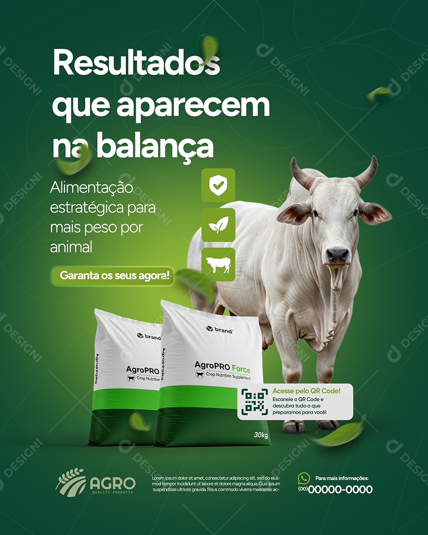 Post Agro Resultados que Apaecem Social Media PSD Editável