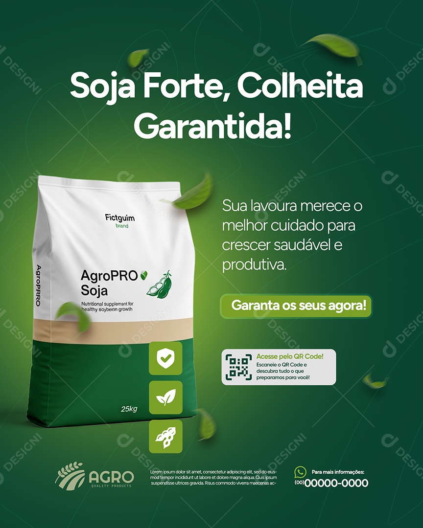 Post Agro Seja Forte Social Media PSD Editável