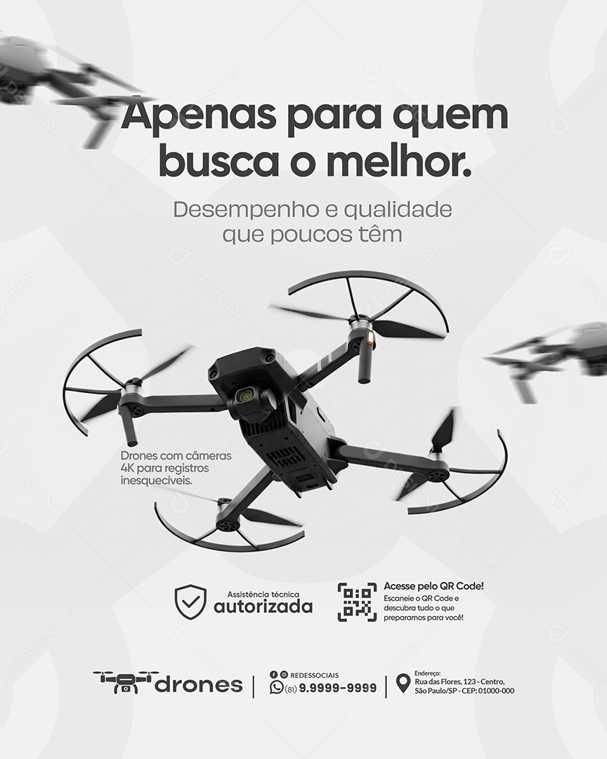 Post Loja de Drones Apenas para quem Busca o Melhor Social Media PSD Editável