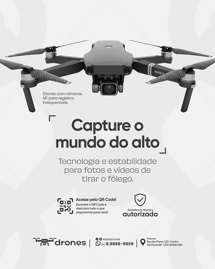 Post Loja de Drones Capture o Mundo Social Media PSD Editável