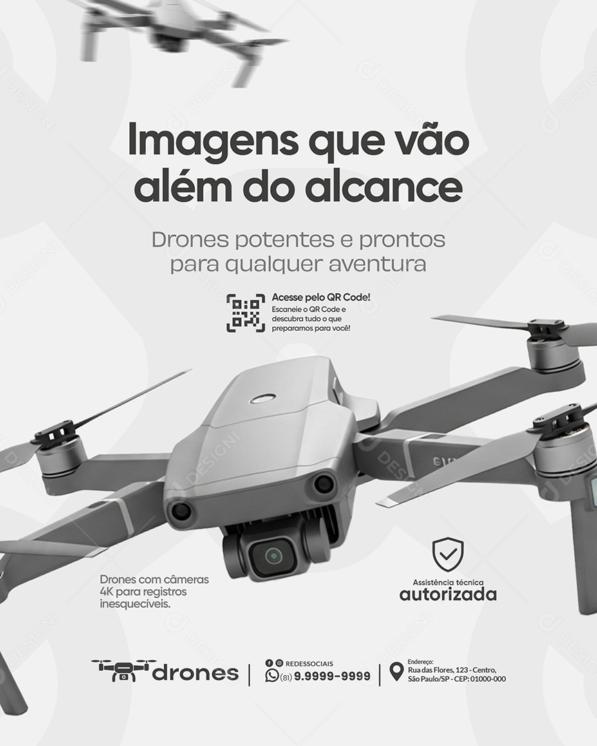 Post Loja de Drones Imagens que Vão Além Social Media PSD Editável