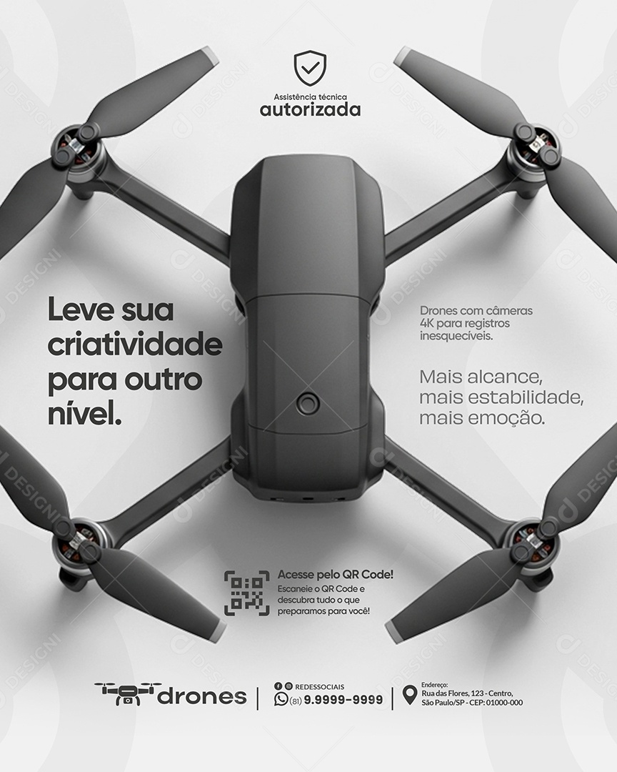 Post Loja de Drones Leve sua Criatividae Social Media PSD Editável