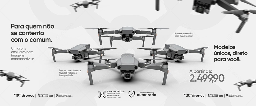 Post Loja de Drones para quem Não se Contenta Social Media PSD Editável