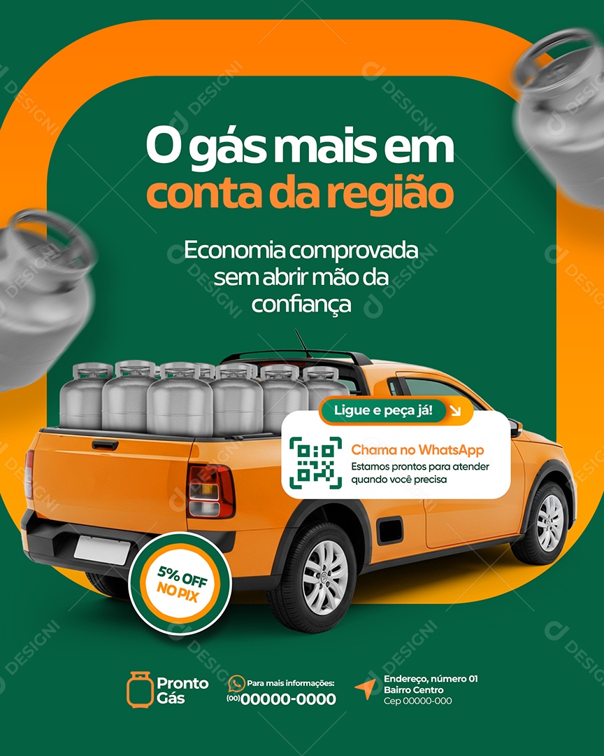 Post Loja de Gás o Gás Mais em Conta Social Media PSD Editável