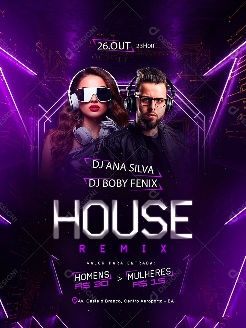 Flyer Próximos Shows House Remix Social Media PSD Editável