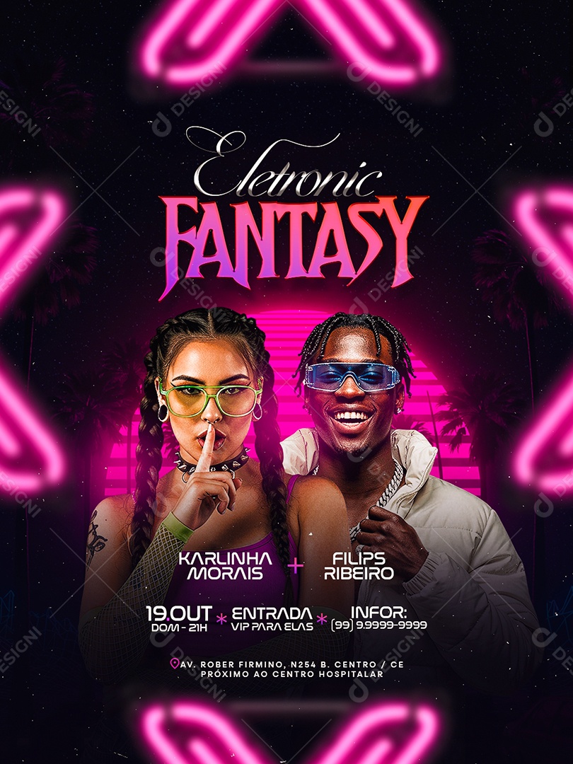 Flyer Próximos Shows Eletronic Fantasy Social Media PSD Editável