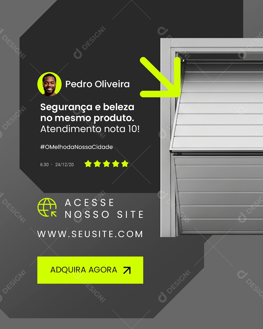 Serralheria Segurança e Beleza no Mesmo Produto Social Media PSD Editável