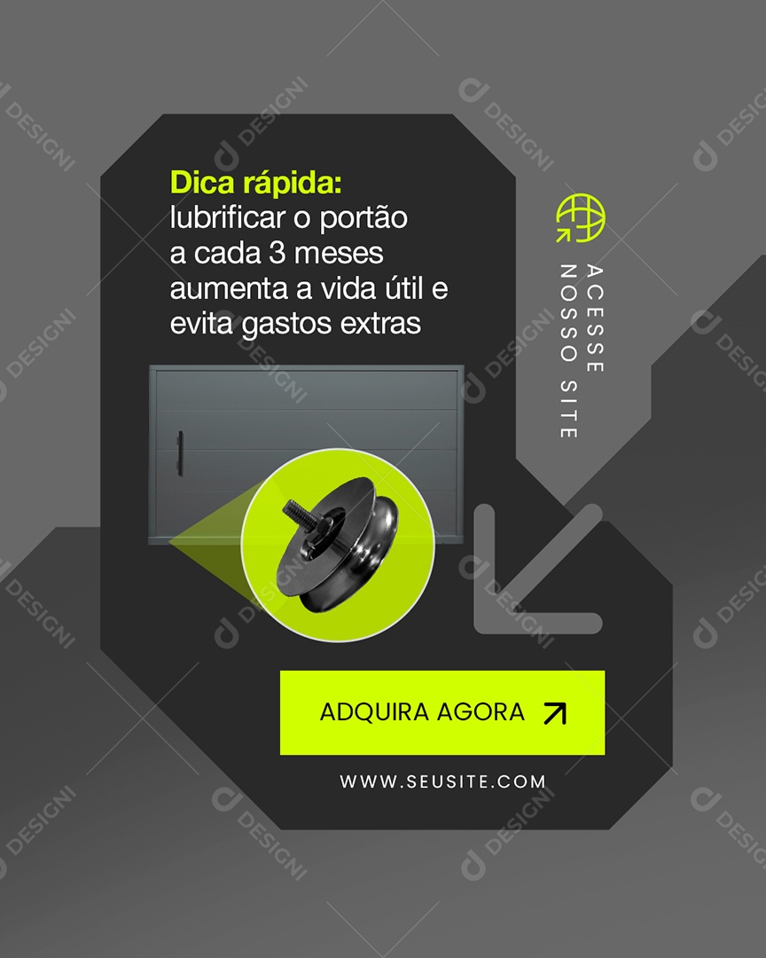 Serralheria Dica Rápida Adquira Agora Social Media PSD Editável