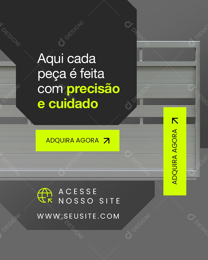 Serralheria Aqui Cada Peça é Feita com Precisão e Cuidado Social Media PSD Editável