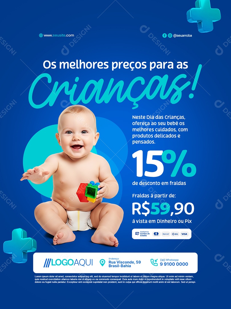 Farmácia Os Melhores Preços para As Crianças Social Media PSD Editável