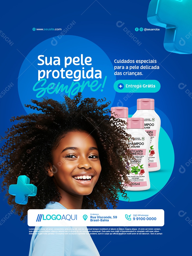 Farmácia Sua Pele Protegida Sempre Social Media PSD Editável